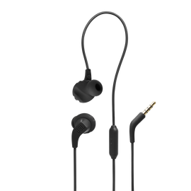 JBL Endurance Run 2 Wired - Black - Waterproof Wired Sports In-Ear Headphones - Hero